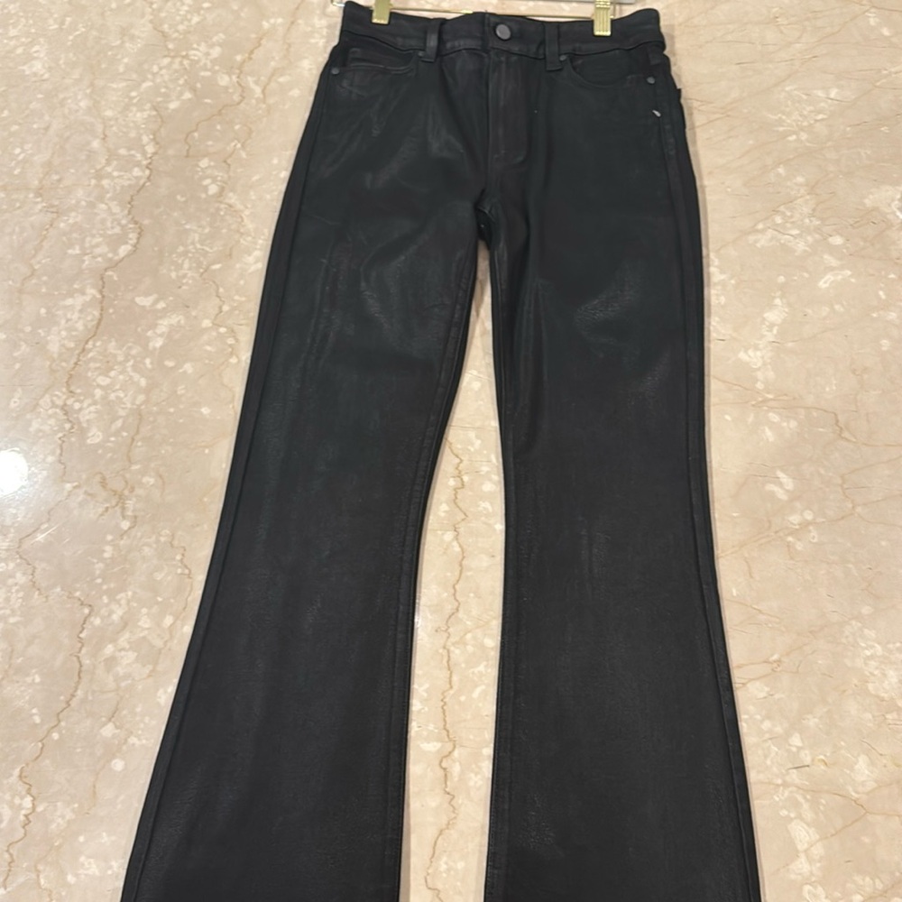 Paige black waxed denim jeans
